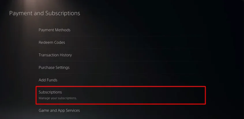 subscriptions of ps5