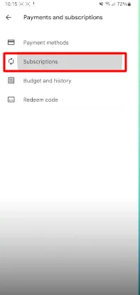subscriptions button