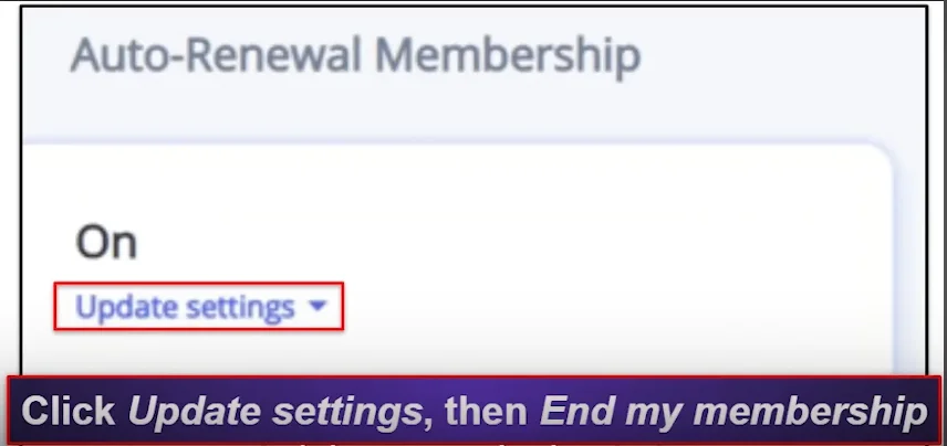 update settings 