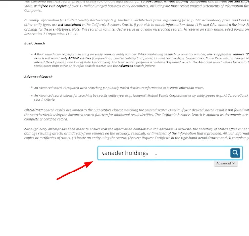 LLC california holding button