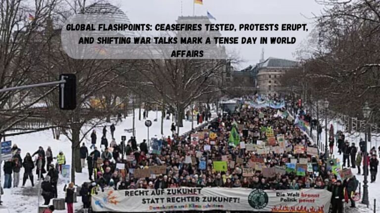 Global Flashpoints: Ceasefires Tested, Protests Erupt, and Shifting War Talks Mark a Tense Day in World Affairs
